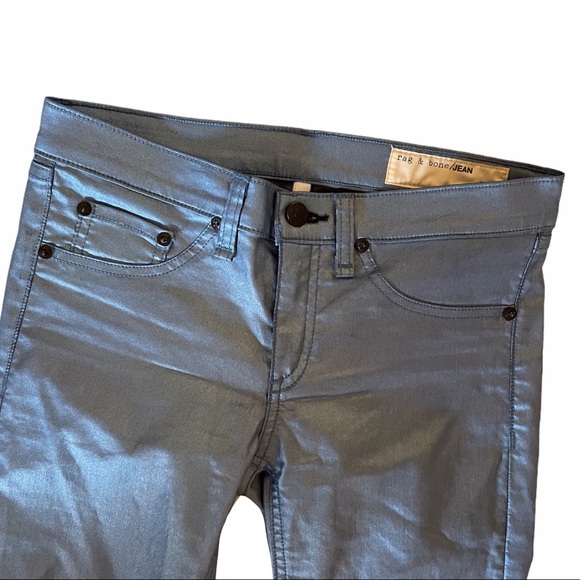 Rag & Bone Sky Blue Metallic Jean Leggings - Picture 6 of 12